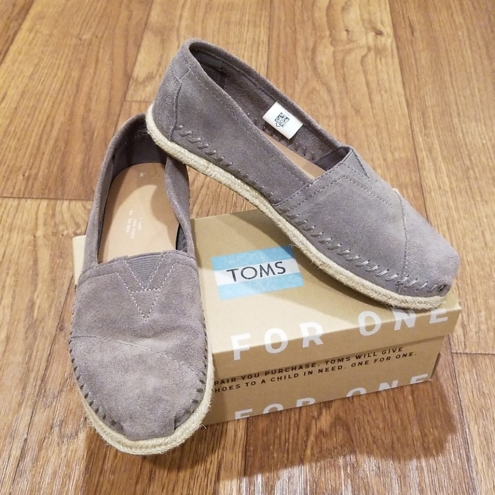TOMS Grey Suede Classic w Rope Sole